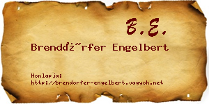 Brendörfer Engelbert névjegykártya
